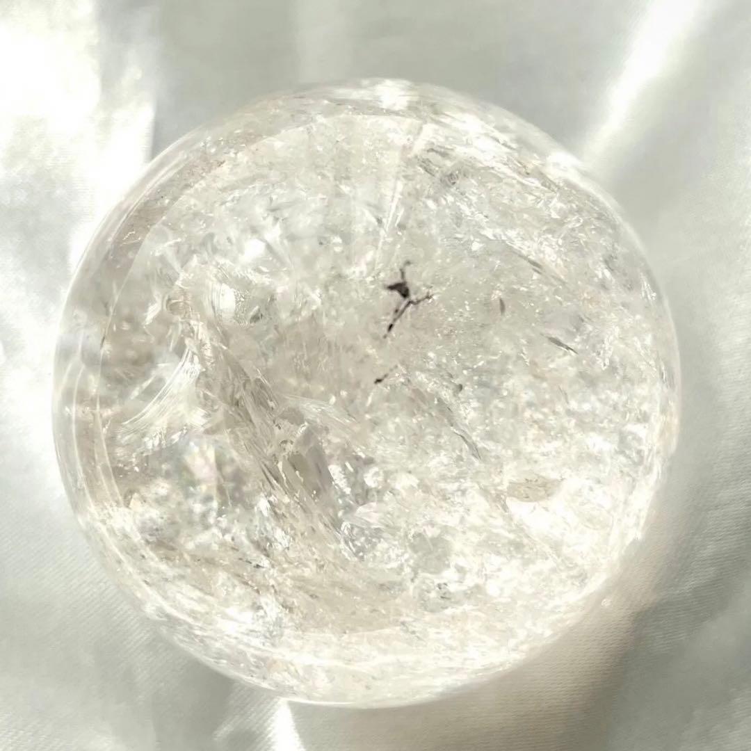 ④ピンクアゼツライト 48.7mm スフィア ピンクファイヤークォーツ 台座あり