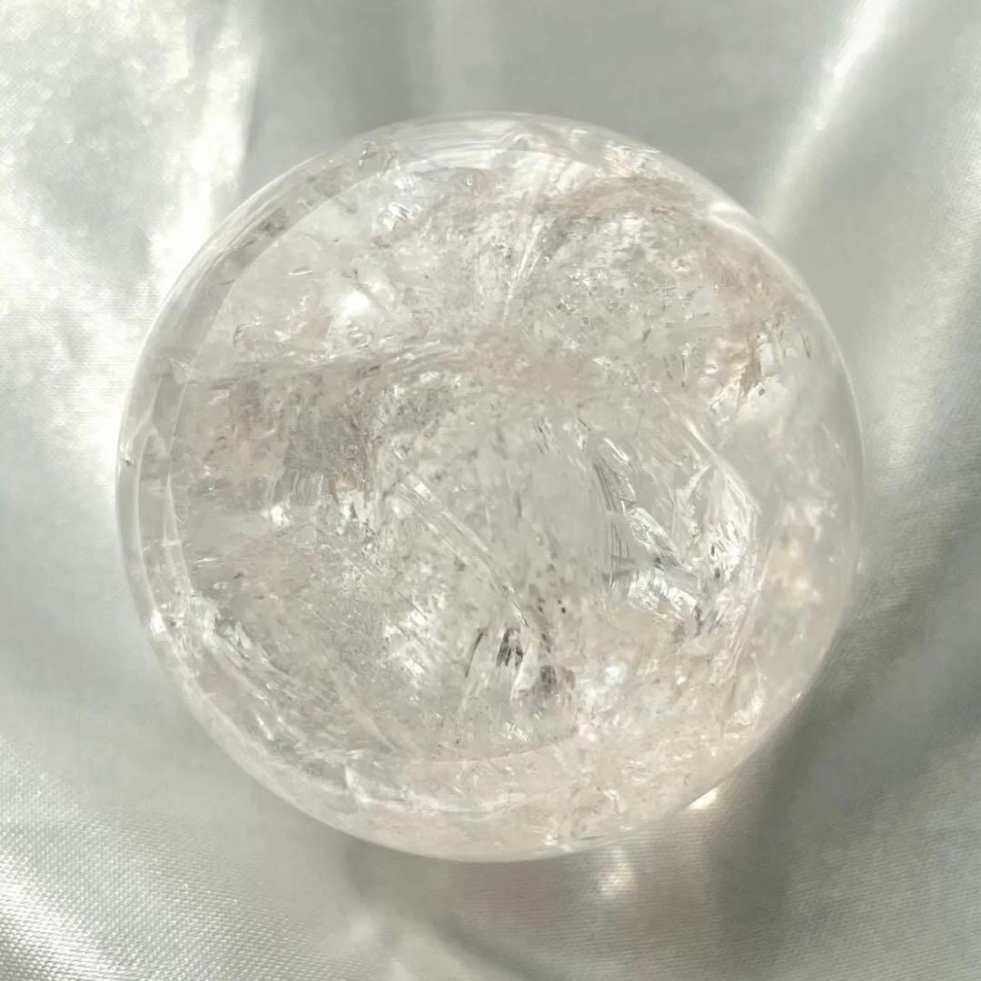 ④ピンクアゼツライト 48.7mm スフィア ピンクファイヤークォーツ 台座あり