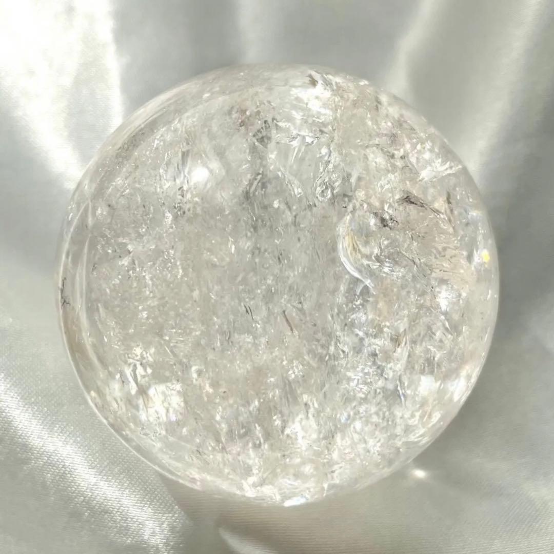 ④ピンクアゼツライト 48.7mm スフィア ピンクファイヤークォーツ 台座あり