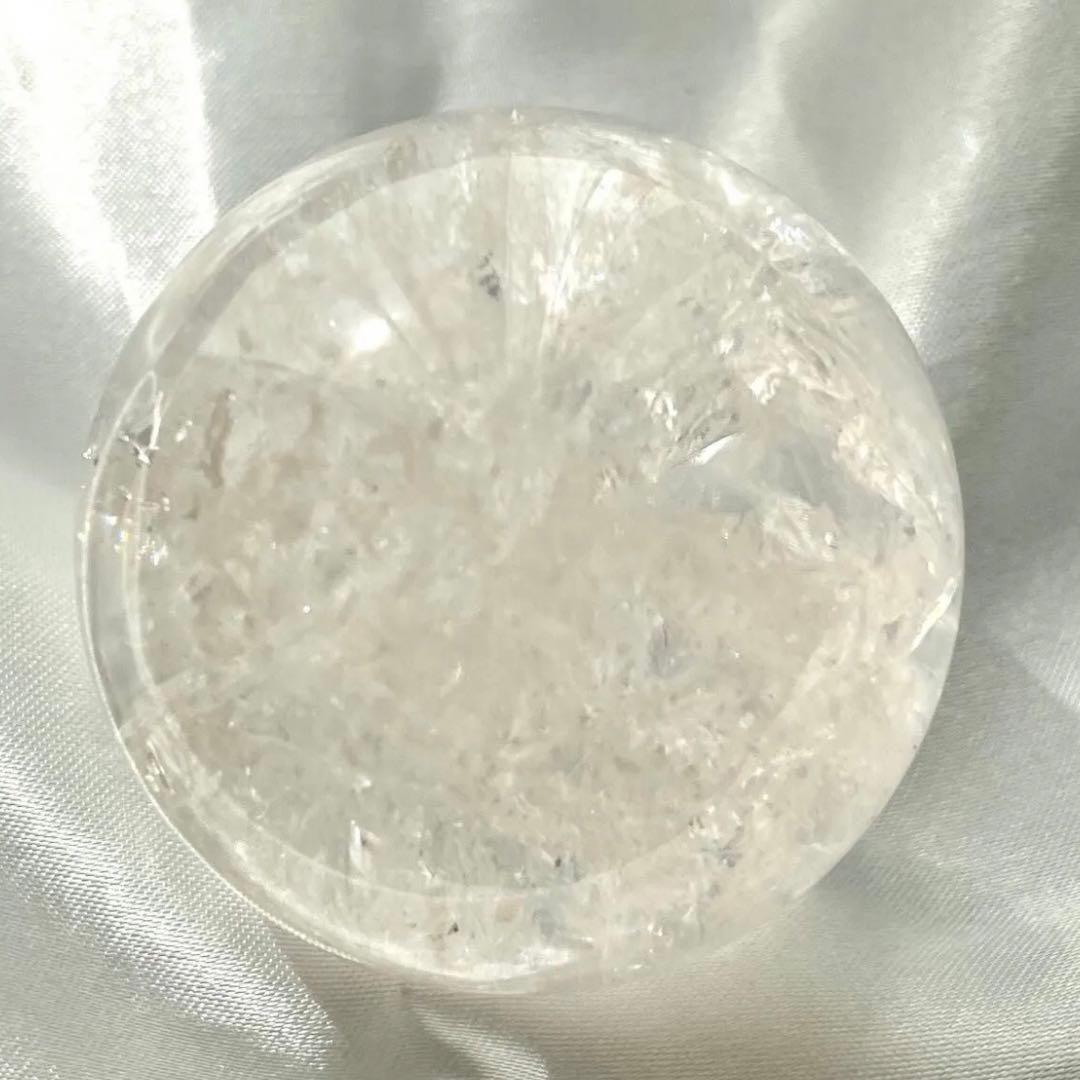 ④ピンクアゼツライト 48.7mm スフィア ピンクファイヤークォーツ 台座あり