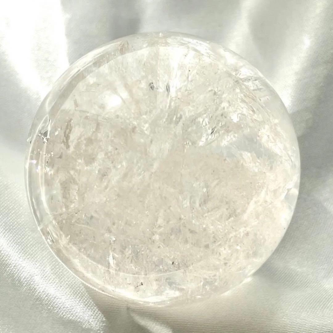 ④ピンクアゼツライト 48.7mm スフィア ピンクファイヤークォーツ 台座あり