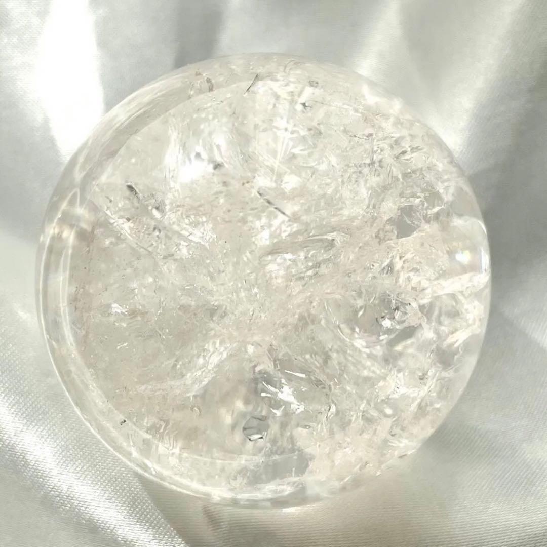 ④ピンクアゼツライト 48.7mm スフィア ピンクファイヤークォーツ 台座あり