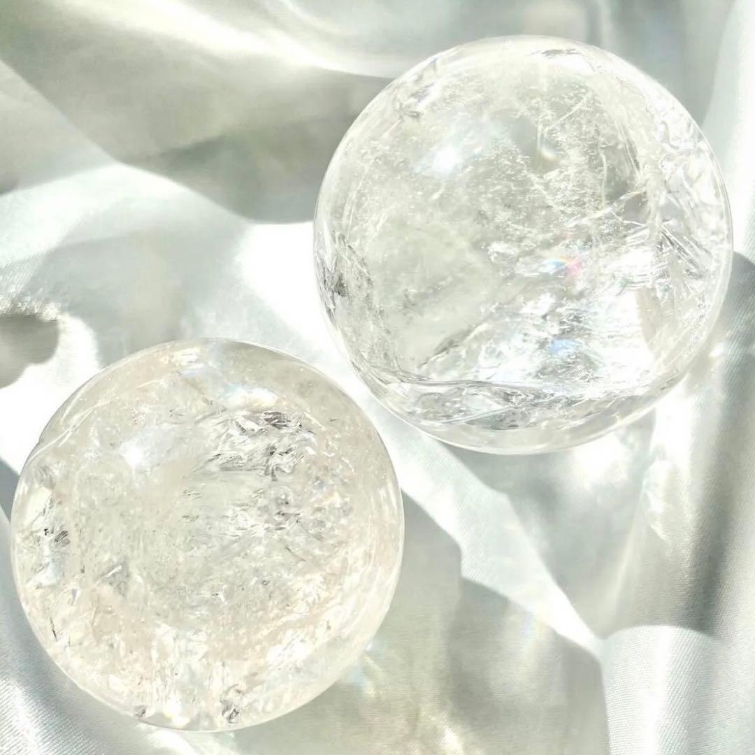 ④ピンクアゼツライト 48.7mm スフィア ピンクファイヤークォーツ 台座あり