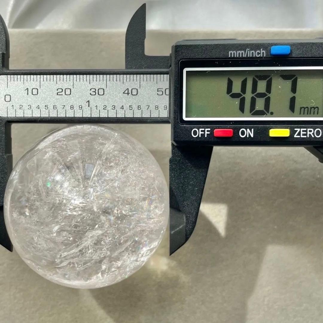 ④ピンクアゼツライト 48.7mm スフィア ピンクファイヤークォーツ 台座あり