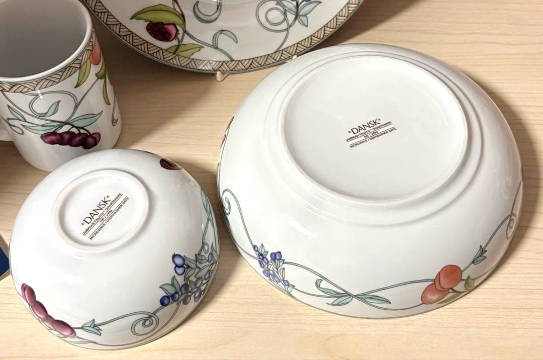 DANSK ダンスク　アンブリアンフルーツ　フルーツボウル マグ プレートセット