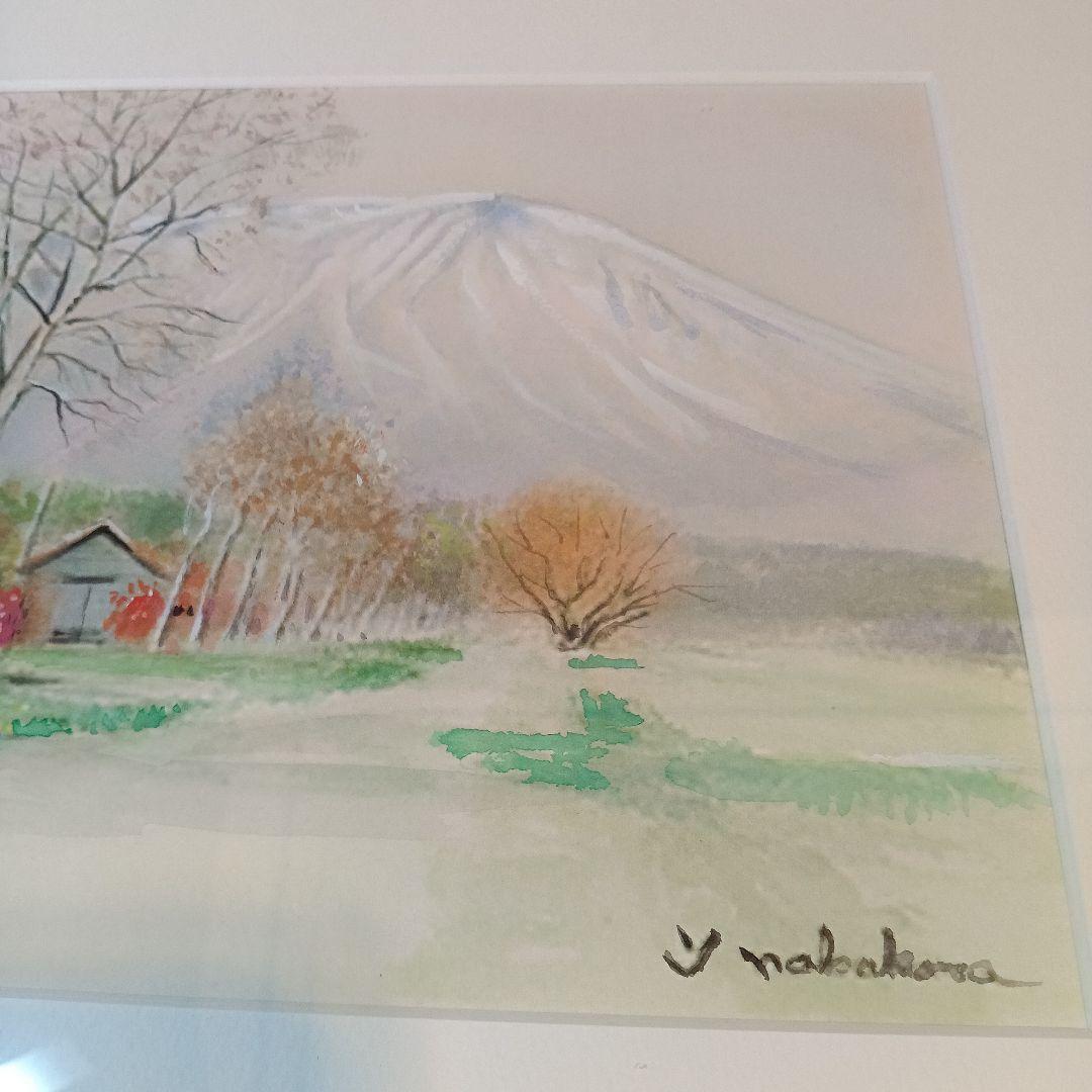 小岩井農場　 水彩画　洋画家「中原佳雄」　岩手山と自然風景
