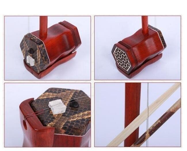 木製 二胡 赤色 八角形 （初心者専用）