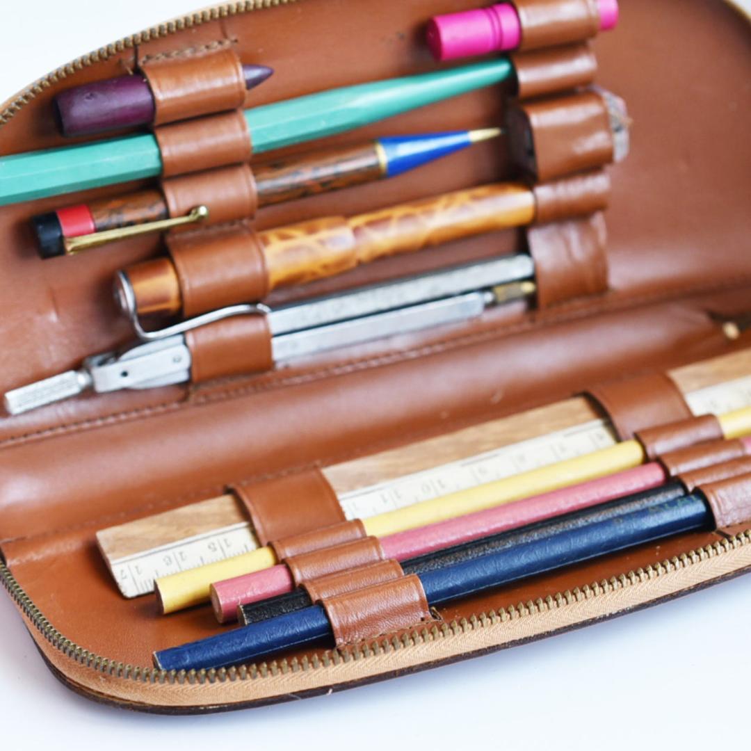 フランス デッドストック ドローイングセット 本革 [sa872]