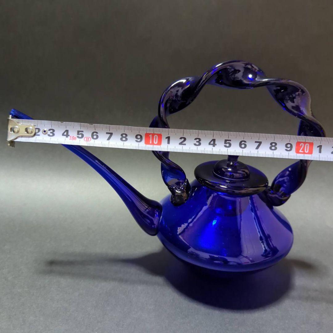 ガラス 硝子 ちろり コバルトブルー 瑠璃色