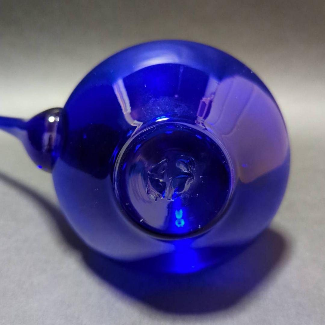 ガラス 硝子 ちろり コバルトブルー 瑠璃色