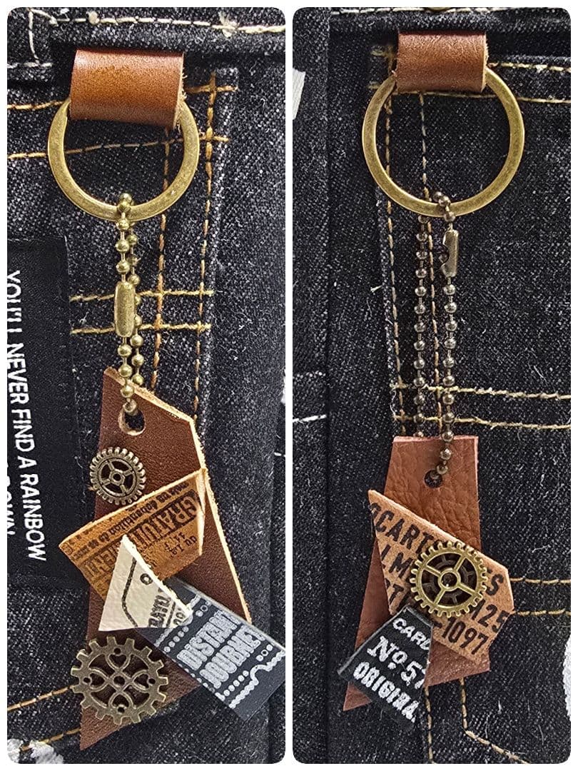 デニムリメイク グラフィックデザイン デニムバッグ 大サイズ 上部ファスナー付き