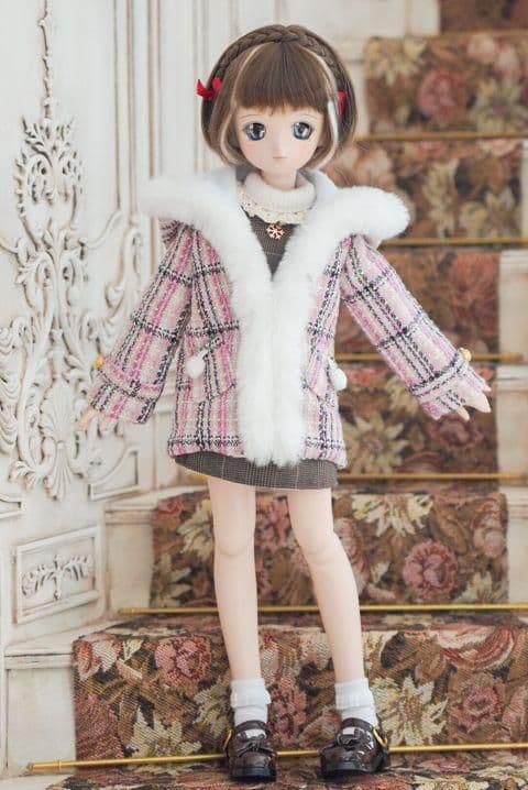 WR36 BJD　1/3　ドール 衣装 上着　ファーコート 人形服　ハンドメ