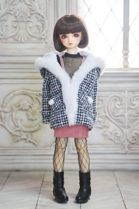 WR36 BJD　1/3　ドール 衣装 上着　ファーコート 人形服　ハンドメ