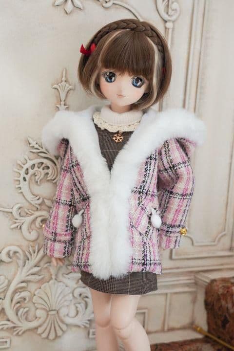WR36 BJD　1/3　ドール 衣装 上着　ファーコート 人形服　ハンドメ
