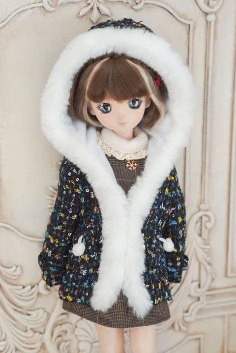 WR36 BJD　1/3　ドール 衣装 上着　ファーコート 人形服　ハンドメ