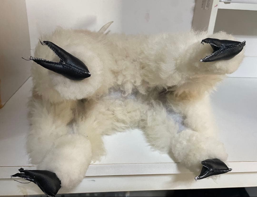 クリームアルパカ ぬいぐるみ アルパカ原毛 ペルー製 60cm ふわふわの毛並