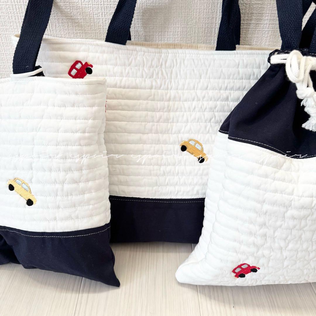 【送料無料】入園入学3点セット/刺繍はたらくくるまと信号機