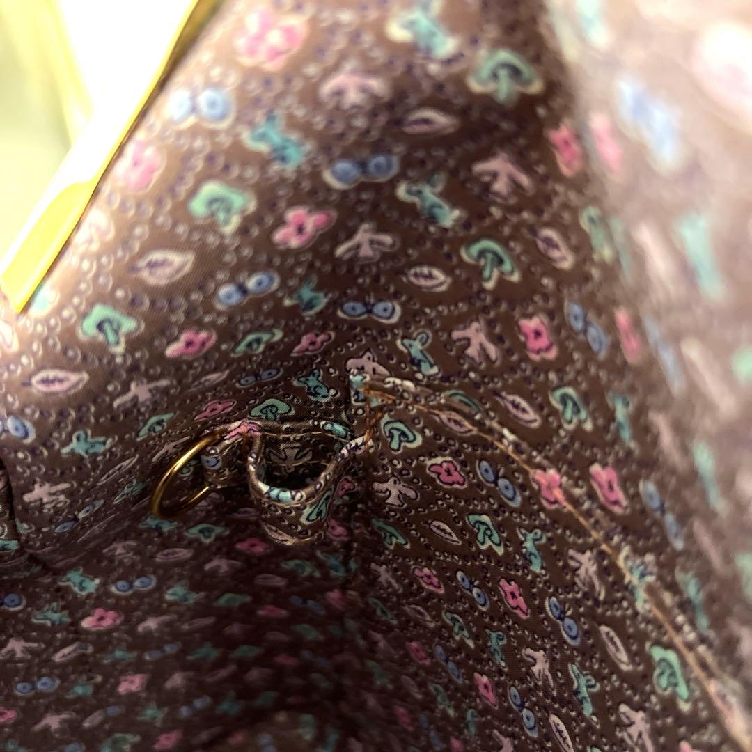 ミナペルホネン　カーニバル使用　21cm竹がま口バッグ　ハンドメイド