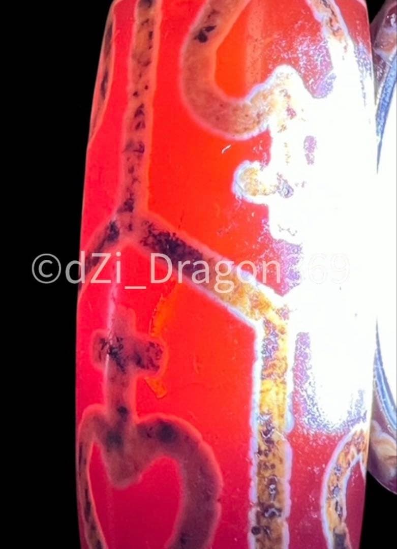 【入手困難】Dzi beadsジービーズ 上肯 紅玉髄 亀甲長寿蓮花宝瓶天珠