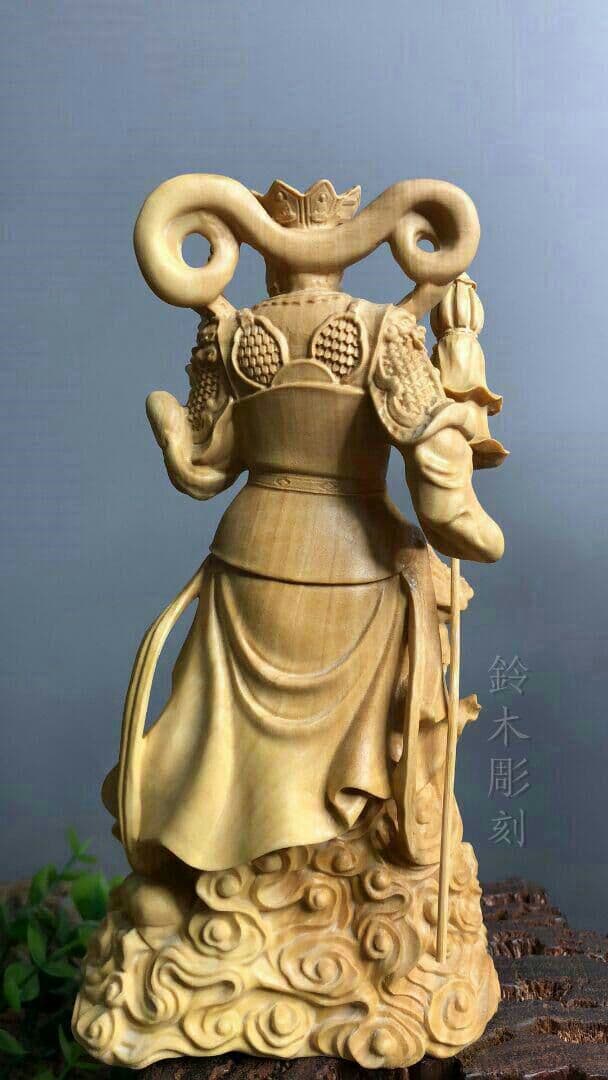 美術工芸品  四天王(毘沙門天)木工細工　極上品 木工細工