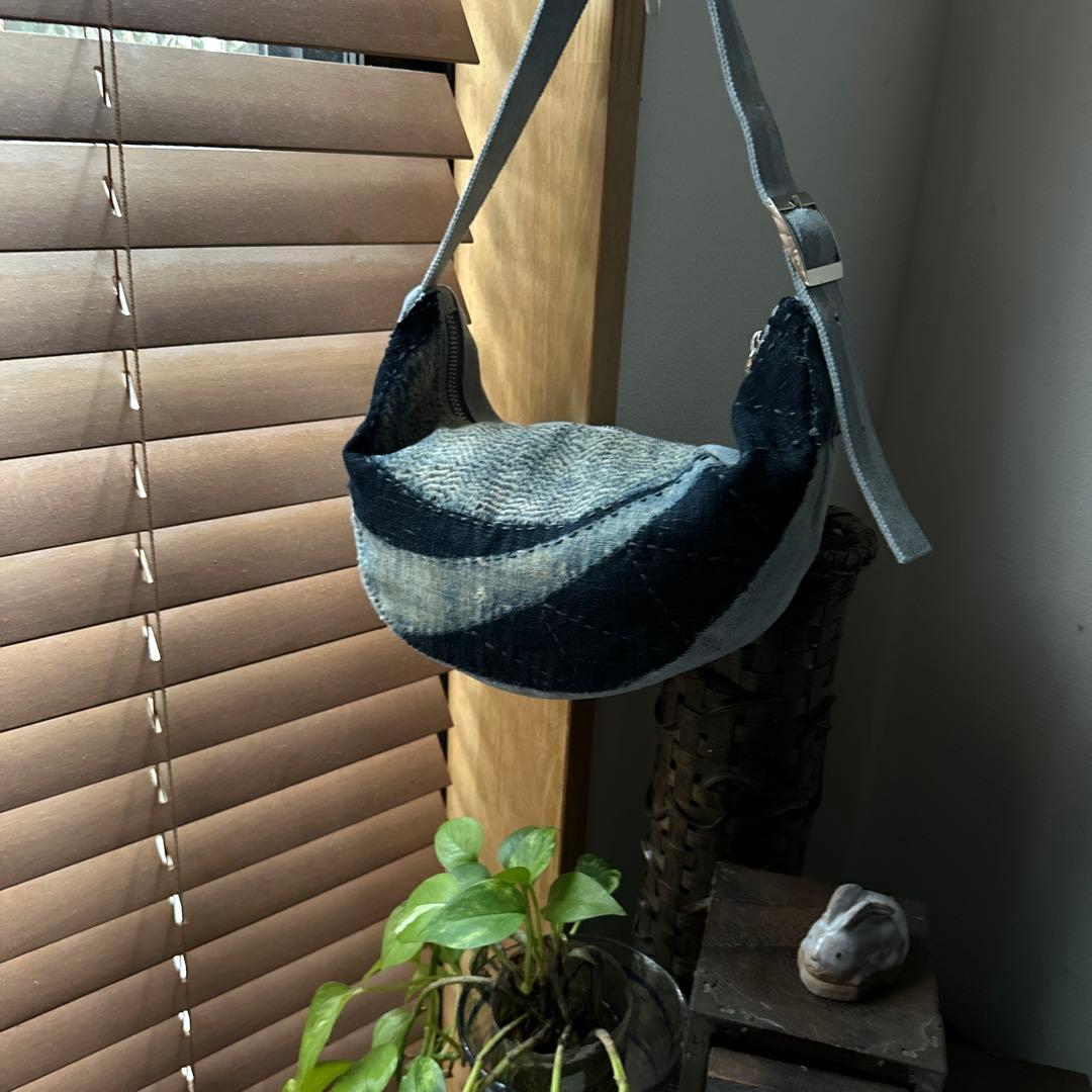 G*8様 『お針子さん』のスポーツミニバッグ／藍染／襤褸