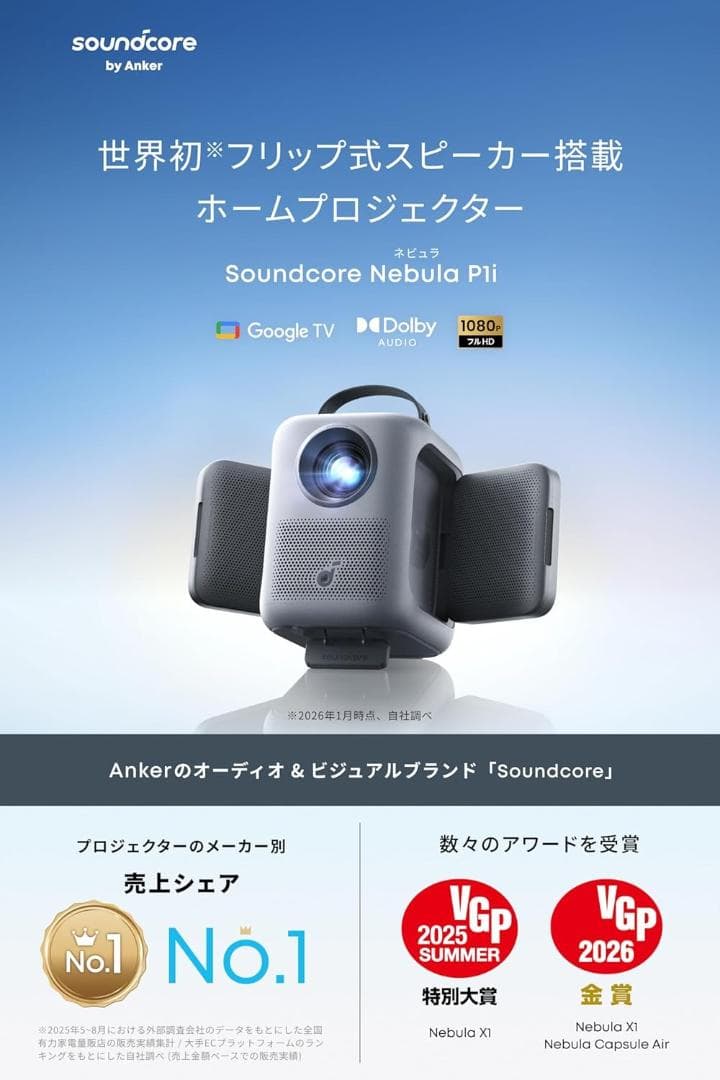 【新品】Anker Soundcore Nebula P1i プロジェクター