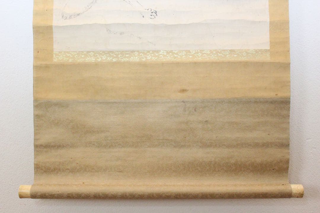No5220掛軸　作者不明　水墨狐図　紙本　日本画　古画　絵画　古美術　送料無料