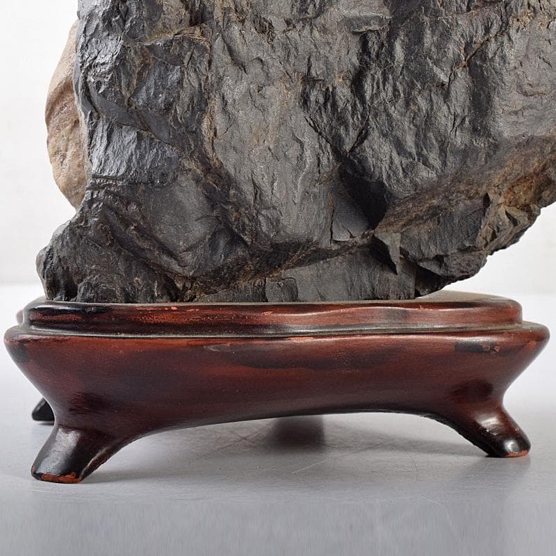 AAA　天然石　岩屋観音　仏像　置物　共箱　題字　清石山人　F　R8553