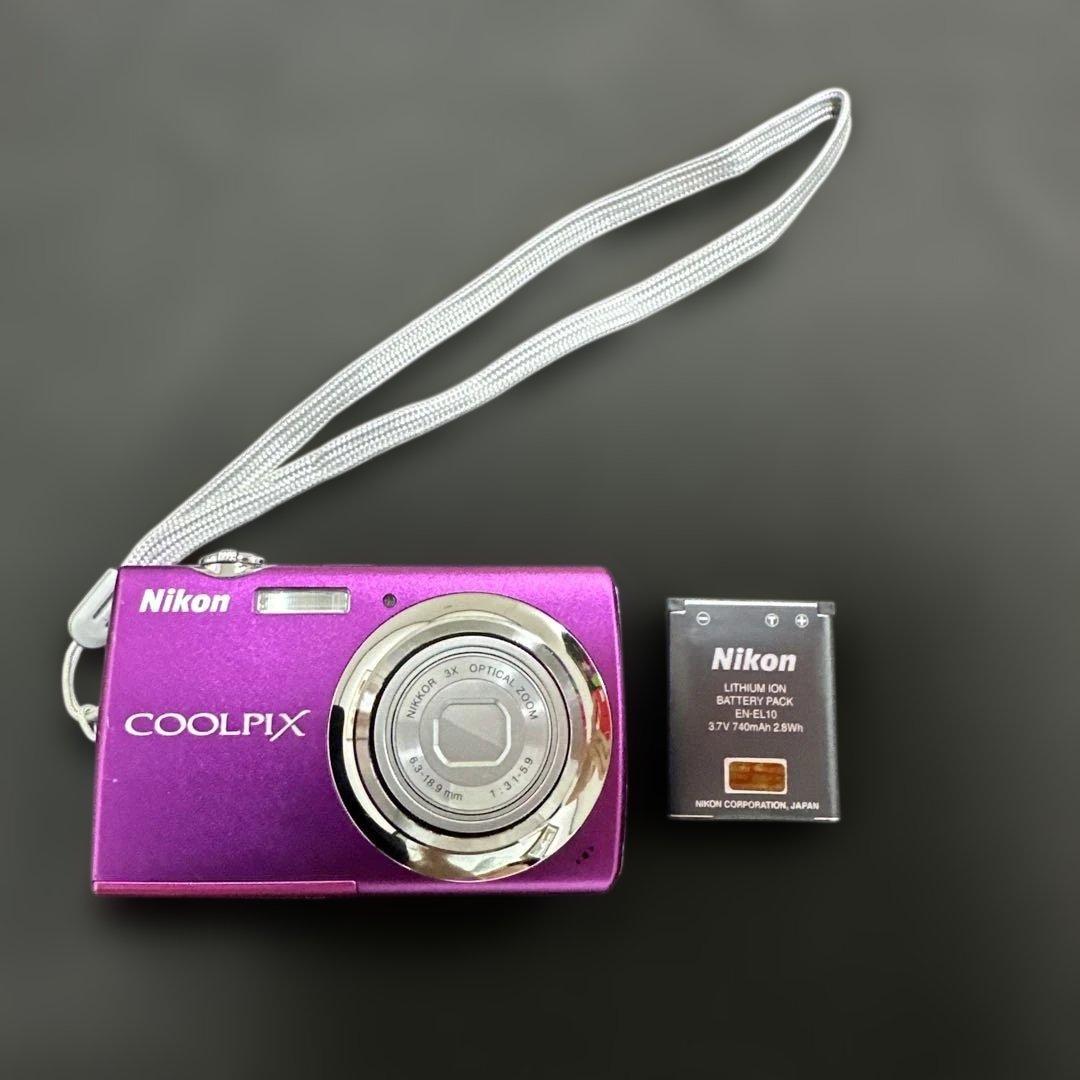 【動作確認済み】Nikon COOLPIX S220 紫色　デジカメ コンパクト