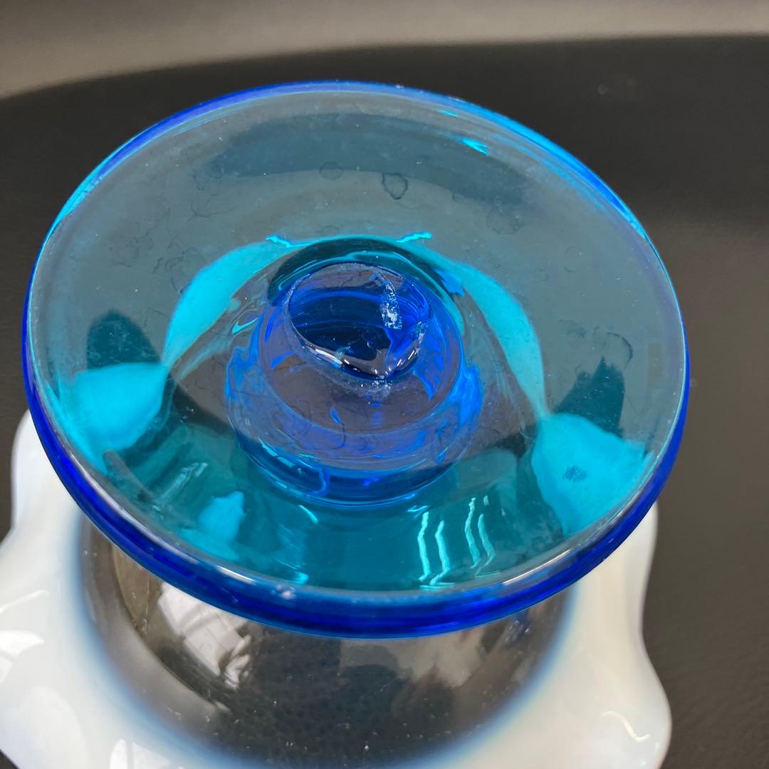 希少　大正モダン　氷コップ 和ガラス　三色 手吹き ガラス 乳白色 レトロ