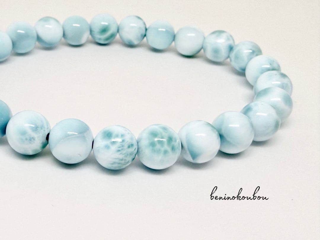 【1点物】波模様が美しい◇カリブ海の宝石 ラリマー ブレスレット 7.5mm
