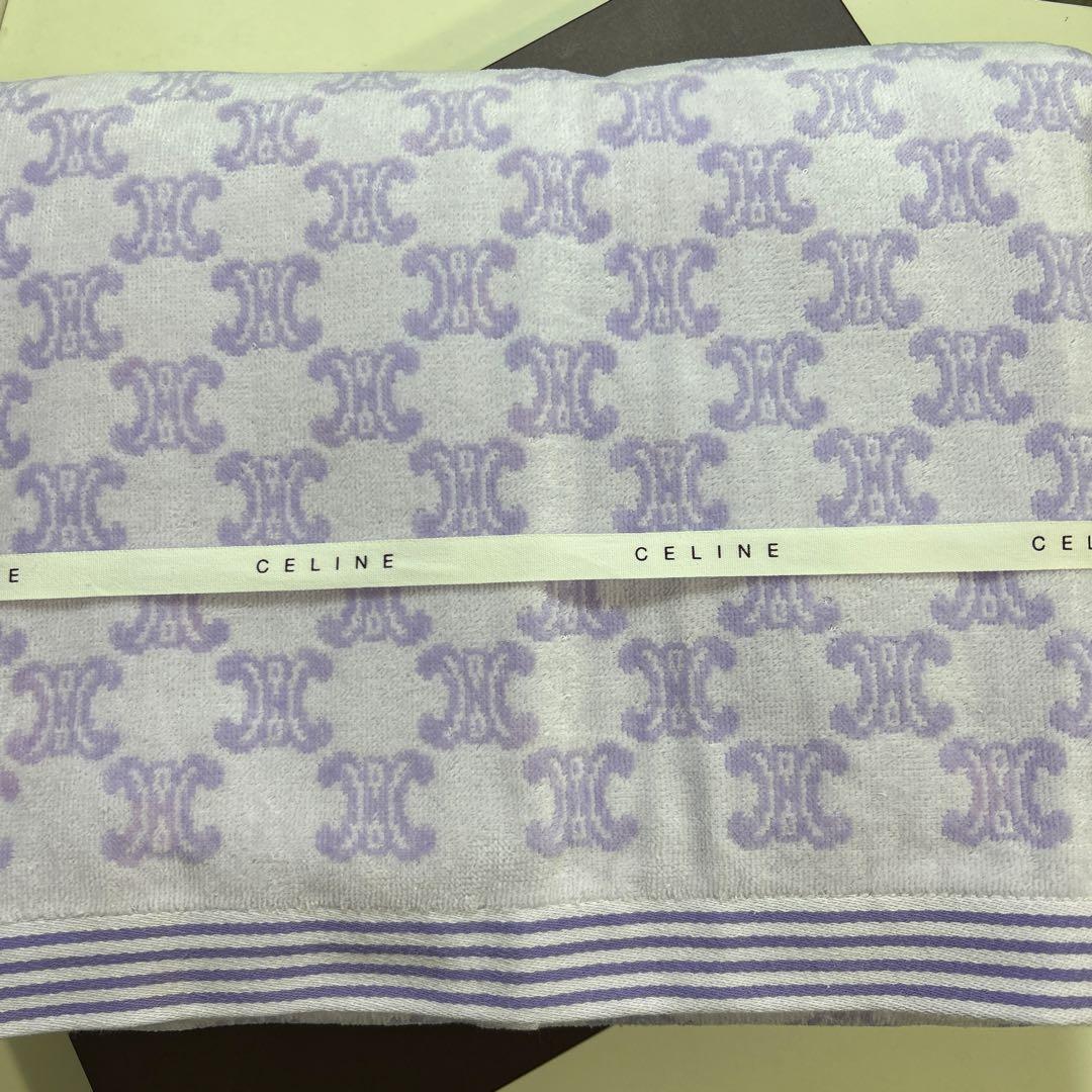 CELINE＊タオルケット・マカダム・パープル・140×190・訳あり