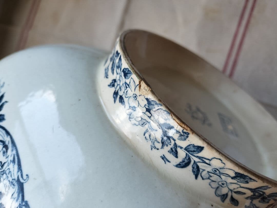 アンティーク　フランス　クレールフォンテーヌ　大きい　ボウル　1900年