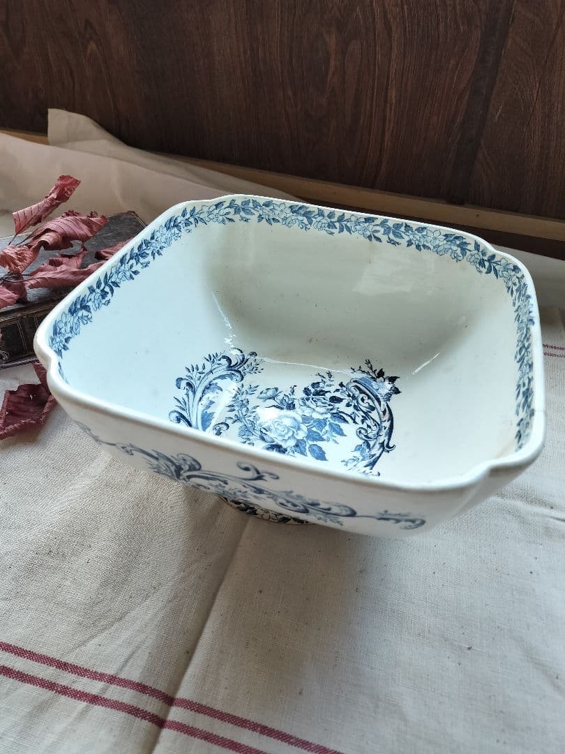 アンティーク　フランス　クレールフォンテーヌ　大きい　ボウル　1900年