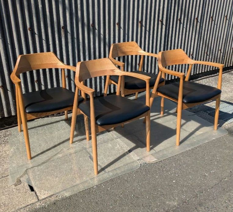 福岡大川家具　スマートリビング　ROTI　ダイニングチェア　①〜④