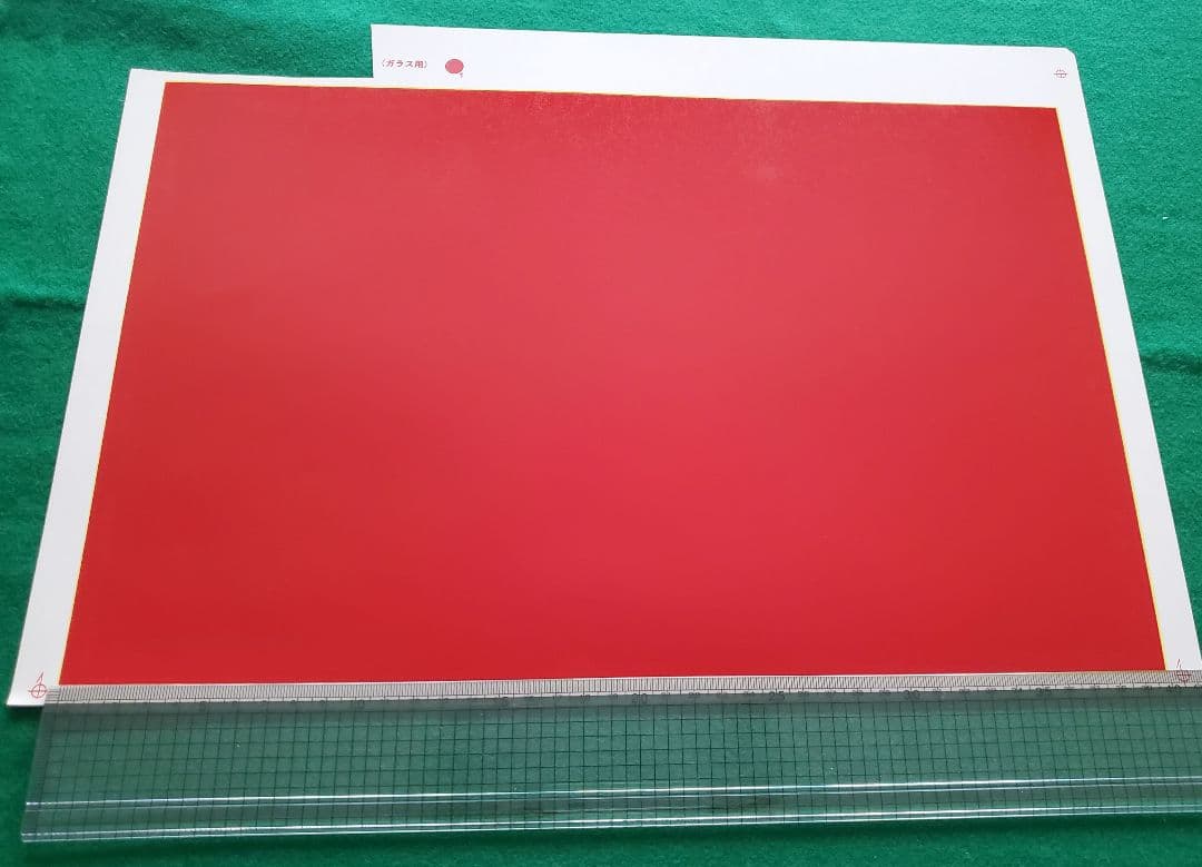 ガラス用　単色無地転写紙　Ａ３　１２色　１８枚　一部使用あり　ポーセラーツ