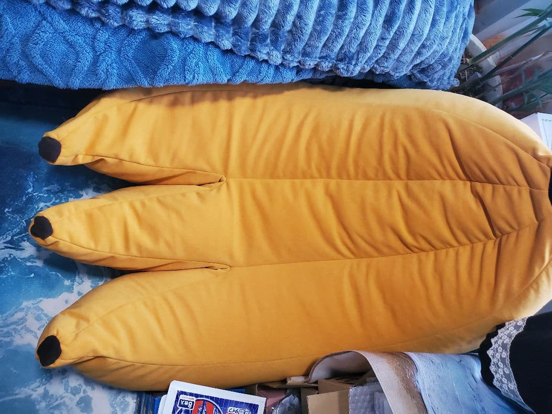 バナナ型ビーズクッションソファー 緑色