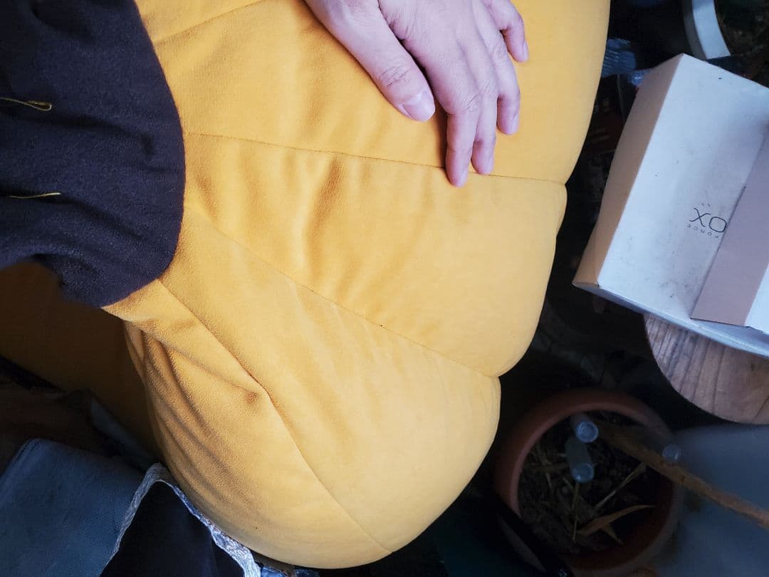 バナナ型ビーズクッションソファー 緑色