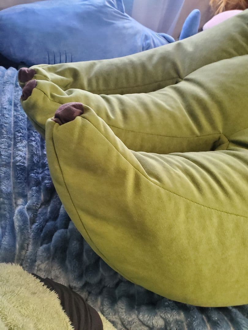 バナナ型ビーズクッションソファー 緑色