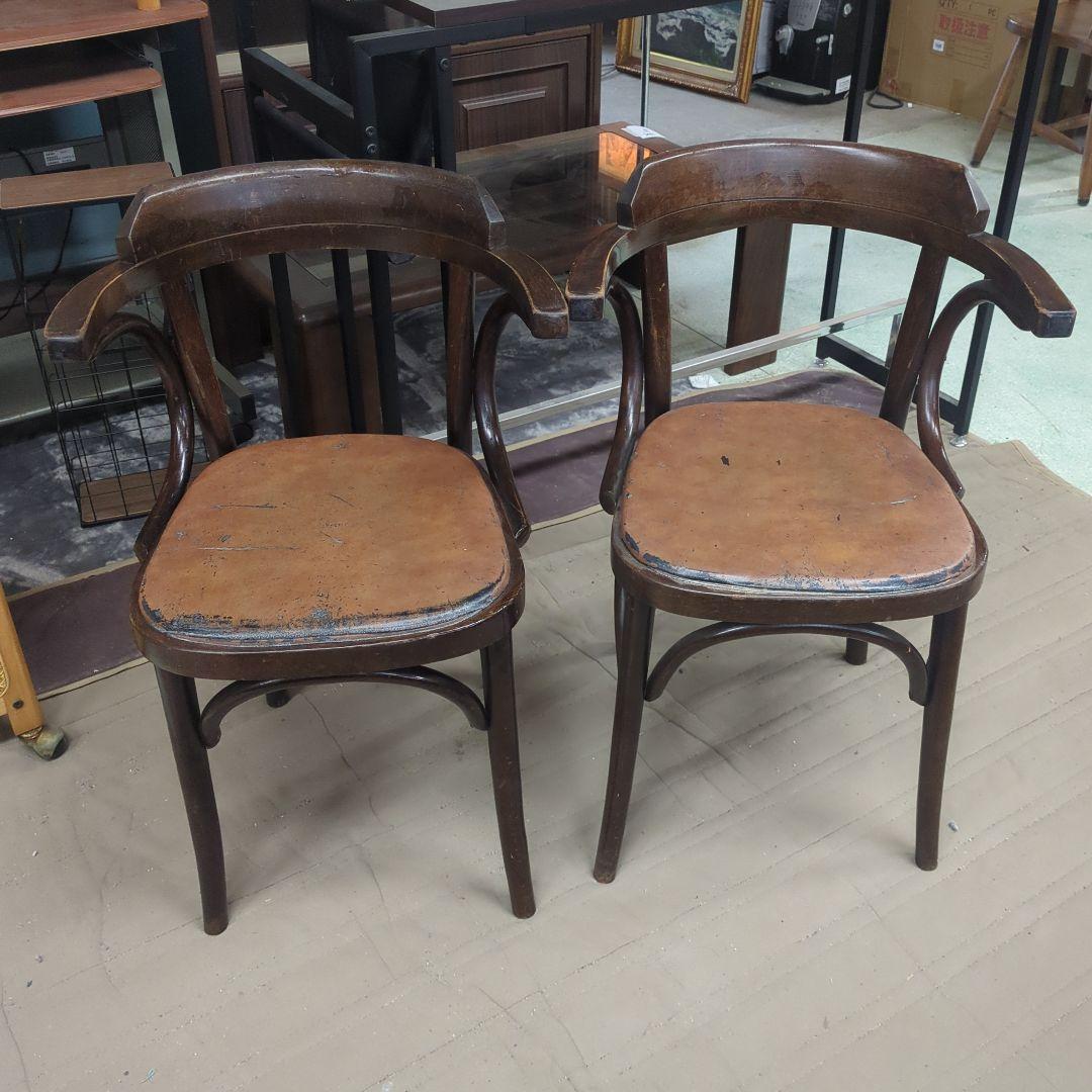 ヴィンテージ　アンティーク　ウッドチェア　二個セット　1