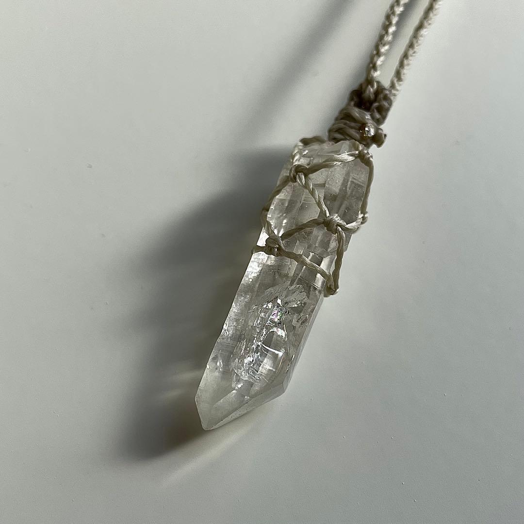ヒマラヤ水晶 ダブルターミネーテッド ＊ マクラメペンダント ネックレス 44