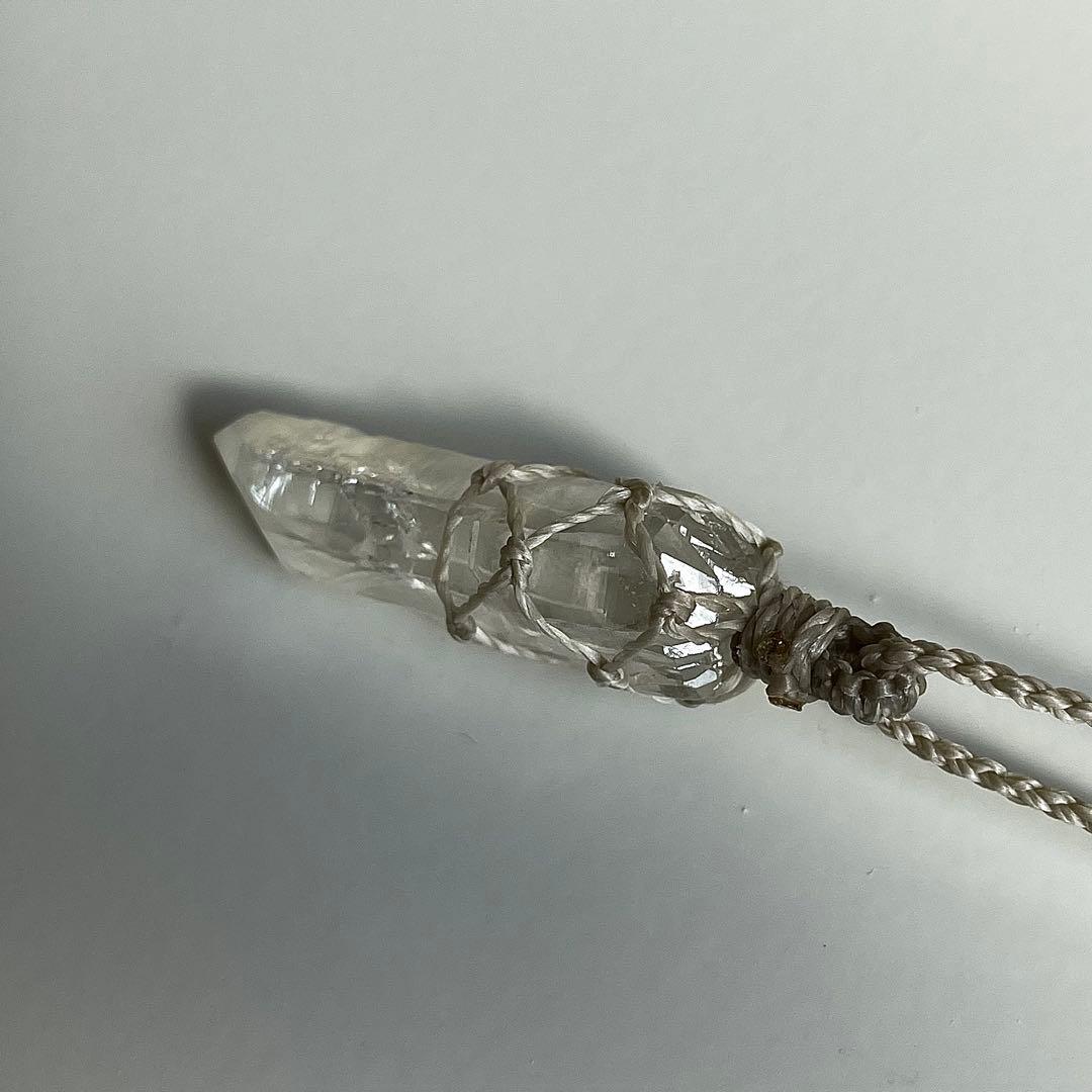 ヒマラヤ水晶 ダブルターミネーテッド ＊ マクラメペンダント ネックレス 44