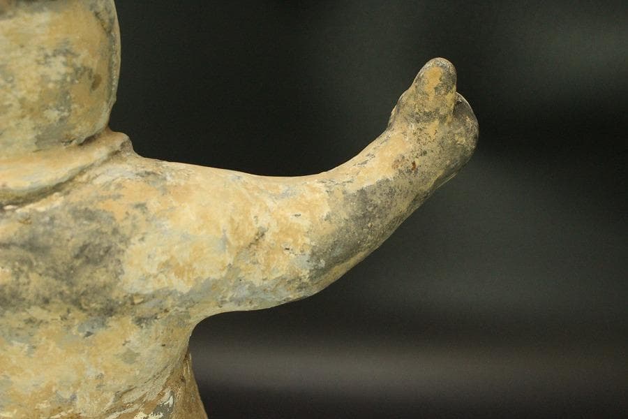 中国美術 加彩 駱駝護人物 俑 高50cm(A882)