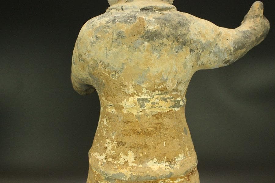 中国美術 加彩 駱駝護人物 俑 高50cm(A882)