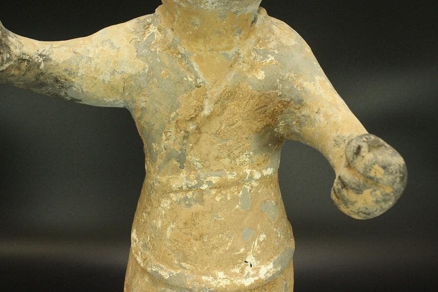 中国美術 加彩 駱駝護人物 俑 高50cm(A882)