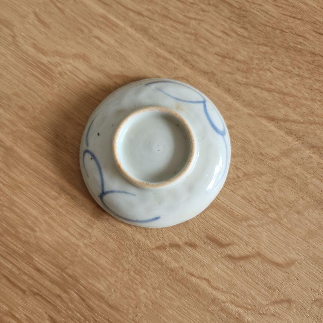 古伊万里染付　古い小皿　ねじり文　五枚