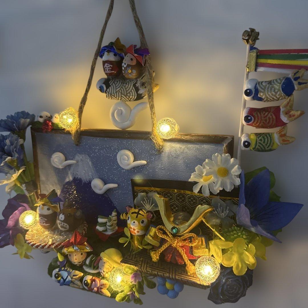 どんぐりアート♡Autumnリース＆端午の節句オブジェ＆タペストリー　3点