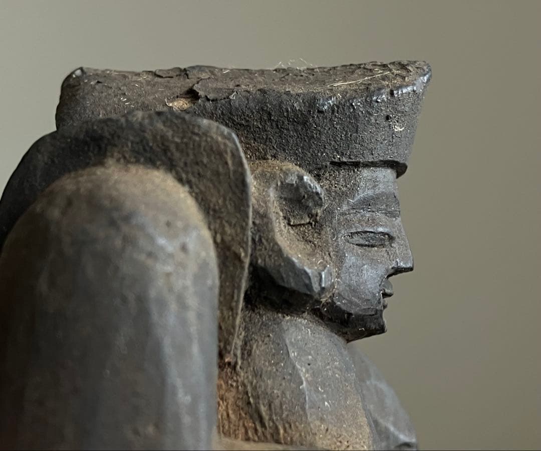 【鯛だけが笑う 恵比寿 大黒天 木彫 約10㎝ 江戸後期〜明治頃】仏像民間信仰