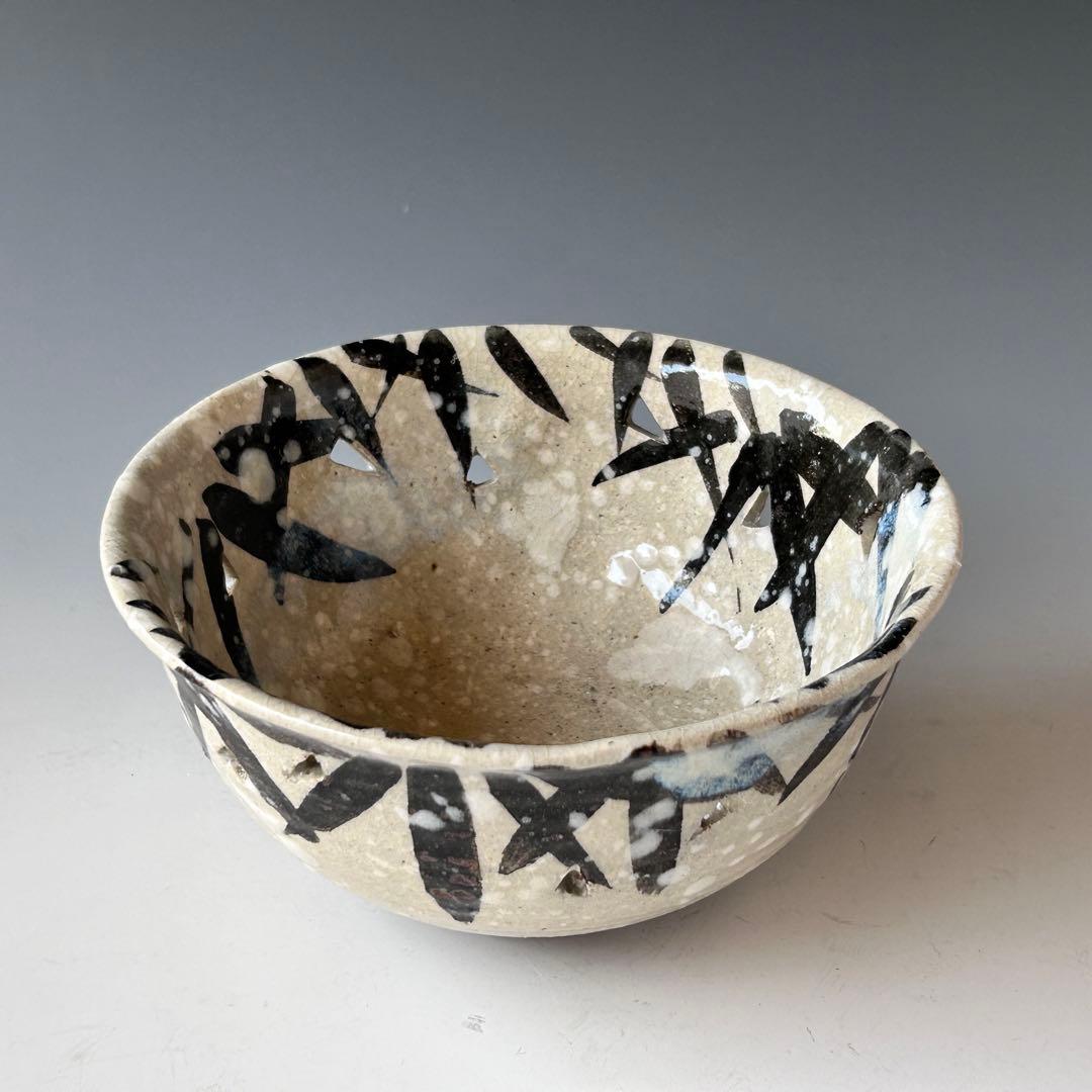 茶道具　乾山写　雪笹　菓子鉢　浅見安兵衛　共箱　大正　昭和　陶芸　京焼