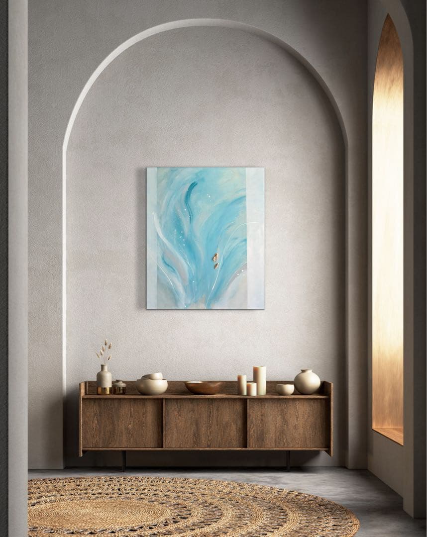 抽象画　73×60.5㎝　花　モダン　北欧　アートパネル　テクスチャーアート